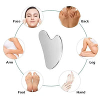 Heart-shaped Stainless Steel Gua Sha Board Facial Massager for Skin Tightening and Lifting