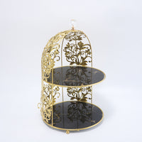 Middle Eastern Style Iron Art Birdcage Multi-layer Cake Display Stand Vanity Cosmetic Organizer