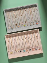 Velvet Necklace Display Tray with Dust Cover for Jewelry Storage and Exhibition