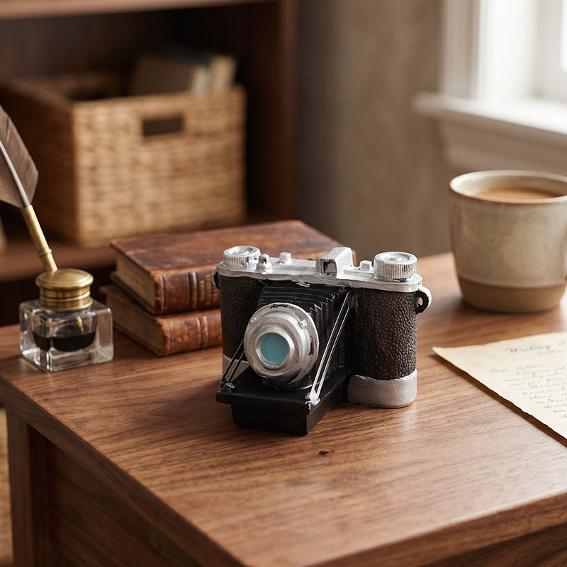 Vintage Camera Resin Ornament for Home and Office Decor
