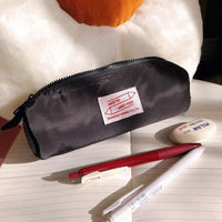 Korean Style Sandwich Pencil Case for Students, Solid Color, High Aesthetic Value, Simple Zipper Stationery Pouch