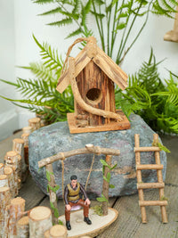 Miniature Garden Ornaments Outdoor Birdhouse Arch Swing Table Chair Fence Decor