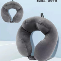Four-Hump Adjustable U-Shaped Travel Neck Pillow with Double Buckle for Car, Train, and Airplane
