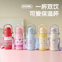 316 Stainless Steel Insulated Water Bottle with Straw, Large Capacity Portable for Sports & Fitness