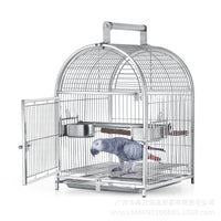 Portable Stainless Steel Parrot Travel Cage for Medium to Large Birds - 304 Stainless Steel Observation Display Breeding Cage