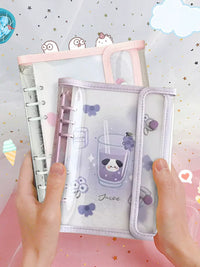 Japanese Style Cash Savings Binder with Zipper Pockets for Bills and Coins, A6 Budget Planner Organizer for Kids and Adults