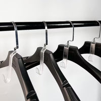 Clear Garment Hanger Connectors for Closet Organization, Stackable Hanger Hooks