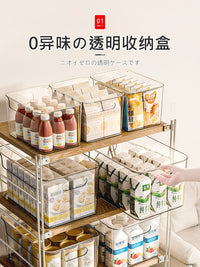 Japanese Transparent Acrylic Storage Box with Lid for Snacks, Kitchen, and Desktop Organization