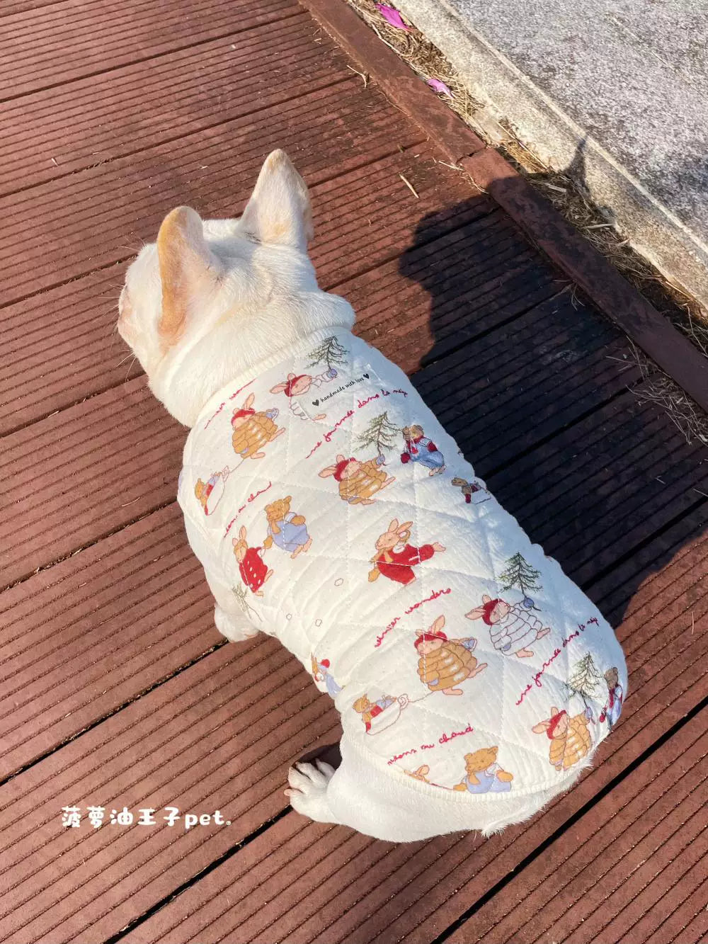 Pet Christmas Rabbit Vest Warm Cotton-Padded Dog Coat for Autumn/Winter
