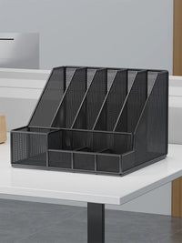 Metal Mesh Desk File Organizer, Multi-tier Document Holder for Office and Home, A4 Paper Storage Rack