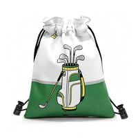 Golf Ball Drawstring Pouch with Hook - Waterproof PU Leather Waist Bag for Outdoor Use