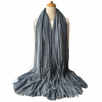 2025 New Japanese Style Waffle Knit Scarf for Women, Luxury Black and Gray Shawl
