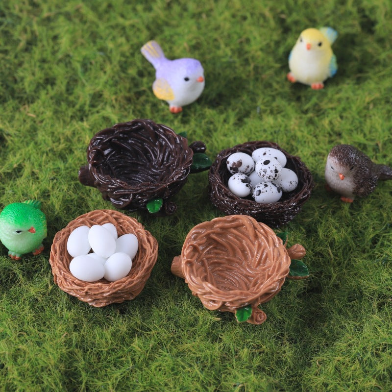 Miniature Simulation Bird Nest and Eggs for DIY Crafting and Decor