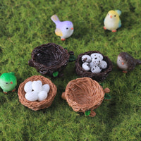 Miniature Simulation Bird Nest and Eggs for DIY Crafting and Decor