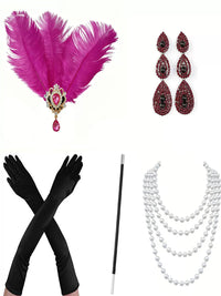 1920s Great Gatsby Flapper Costume Accessory Set for Halloween & Masquerade Parties