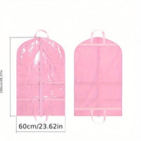 Kids' Pink Garment Bag with Zipper, Dance Performance Costume Dust Cover, Thick Non-Woven Fabric