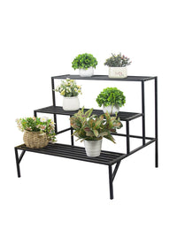 Multi-Tier Metal Plant Stand for Indoor/Outdoor Use, Rustproof Stair-Style Flower Pot Rack