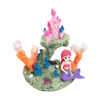 Aquarium Resin Coral Reef Ornament with Aeration Function, Mermaid Mountain Rock Decor