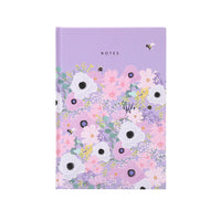 A5 Hardcover Floral Notebook with Lined Pages