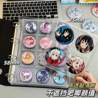 Anime Badge and Keychain Collector Album for 58mm/75mm Badges, A5/A4 Display Storage Book with Multi-Grid Pages