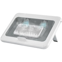 Laptop Stand with Semiconductor Dual Cooling Fans, 6-Level Height Adjustment, Foldable Ergonomic Riser for Desk