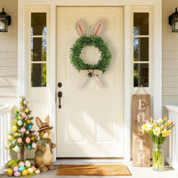 Easter Bunny Wreath Artificial Greenery Spring/Summer Front Door Decor