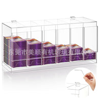 Acrylic Trading Card Organizer Box with 3 or 6 Slots, Open or Lidded
