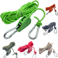 4mm 4m Tent Guy Line with Pulley Adjuster for Camping Tarps