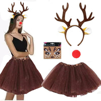 Christmas Reindeer Antler Headband Set for Kids and Adults