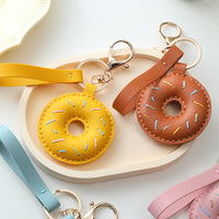 DIY Donut Bag Charm Keychain Kit - Cute Leather Car Ornament Craft