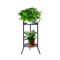 European Style Wrought Iron 2-Tier Plant Stand for Balcony Garden Indoor Outdoor