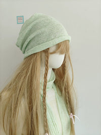 TAKONG Early Autumn Knitted Hollow Scarf and Hat Set in Vintage Colors