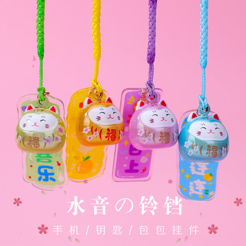 Lucky Cat Dreamy Chime Bell Charm for Bags, Keys, or Decor