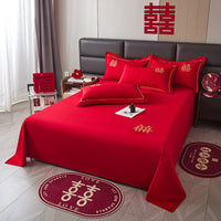 Disposable Red Wedding Bed Sheet Set for Bridal Chamber