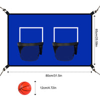 Outdoor Waterproof Sunscreen Kids Trampoline Basketball Hoop Set with Double Frame Basketball Toy