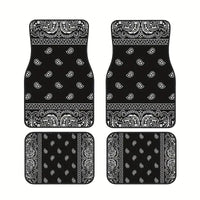 TEMU Vintage Nordic Style Car Floor Mats 4-Piece Set