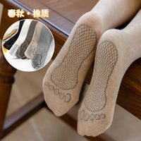 Girls' Combed Cotton Footed Tights for Autumn/Winter - Fleece Lined Warm Leggings