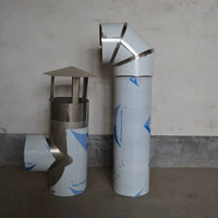 201 Stainless Steel Thickened Elbow Pipe for Wood Stoves and Fireplaces, 90-Degree Flue Exhaust Vent