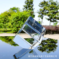 K9 Crystal Cube Optical Glass Ornament
