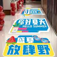 Summer Theme Floor Decal Stickers for Retail Stores and Events