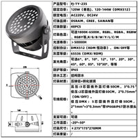 DMX RGBW LED Tree Flood Light for Landscape and Architectural Lighting, 120W-144W