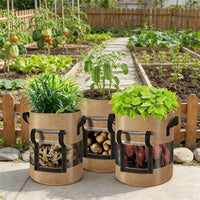 Reusable Non-Woven Potato Grow Bag with Clear Window and Handles