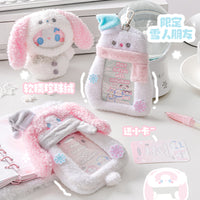 Rosyposy Plush Snowman Idol Photocard Holder with Keychain for Bags