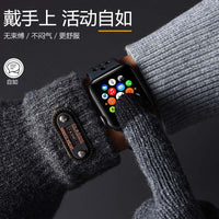 Men's Touchscreen Winter Cycling Gloves Double-Layer Thickened Fleece Lined Warm Knit Gloves