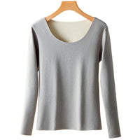 Women's Thermal Underwear Set, Seamless Fleece Lined, Self-Heating Long Sleeve Top & Bottom for Autumn/Winter