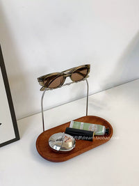Chinese Style Entryway Organizer Tray with Key Hooks for Jewelry, Cosmetics, and Perfume
