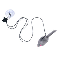 Interactive Hanging Tripod Cat Teaser Toy with Plush Mouse for Indoor Cats