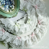 Double-Layer Cotton Bow Lace Trim Ribbon for DIY Crafts, Lolita Fashion, Doll Clothes, and Scrapbooking