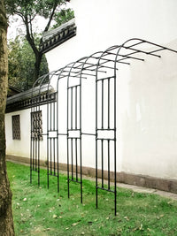 Half-Arch Garden Trellis for Climbing Plants, Roses, Clematis - Galvanized Steel or Stainless Steel