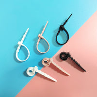 20-Pack Silicone Cable Ties for Earphones and Data Cables, Multi-color Fishbone Design